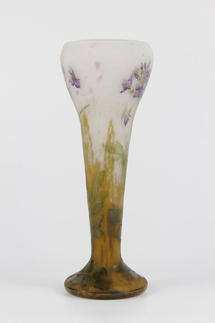 ドーム兄弟(DAUM NANCY)大根の花のトランペット型花瓶 1900年代