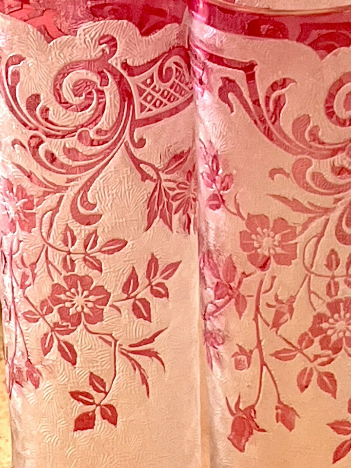 Val Saint Lambert Antique Original crystal Cameo Acid Enamel Vases VSL Baccarat