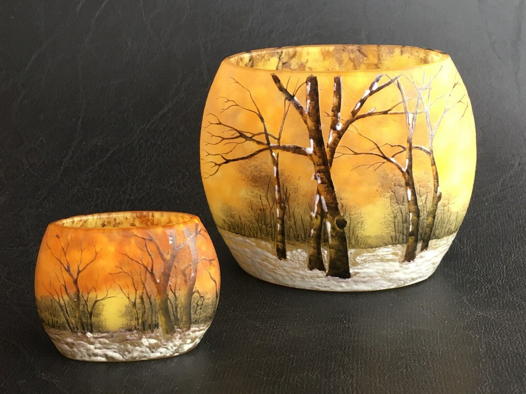 ドーム兄弟（ドームナンシー）冬景色の花瓶 – アンティークテーブルウェア