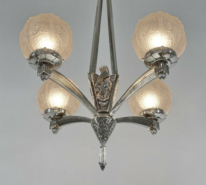 VANDAMME : FRENCH 1930 ART DECO CHANDELIER .......... lamp muller degue daum era