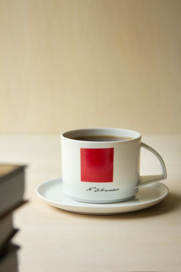 Malevich Red Square Teacup & Saucer by Imperial Porcelain Factory, Lomonosov,LFZ