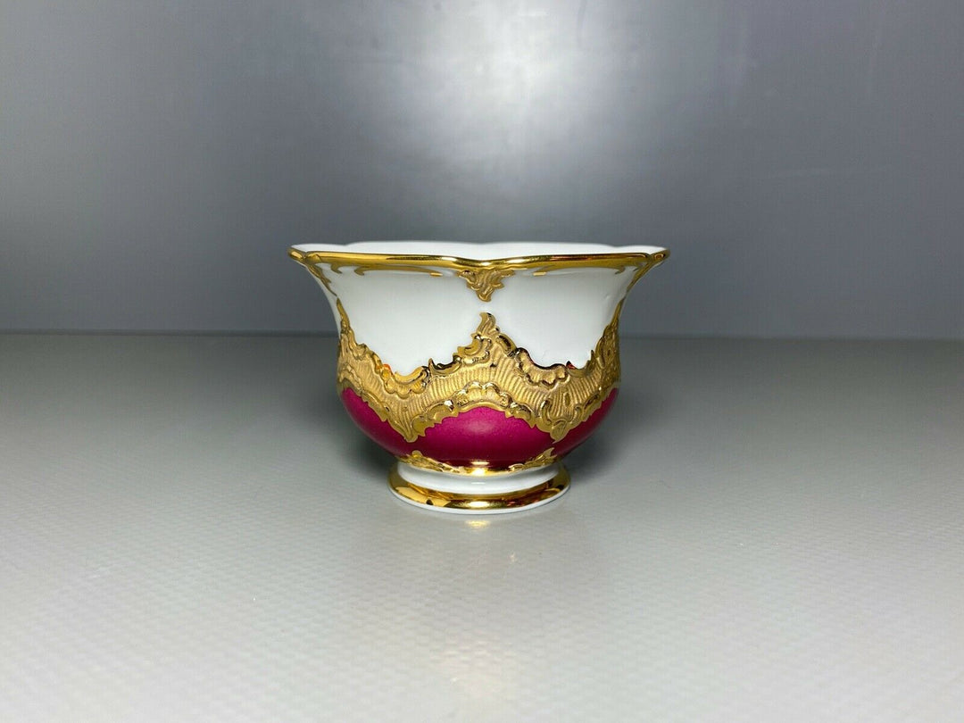 MEISSEN MOKKA GEDECK 2-TLG TASSE UT B-FORM WEINROT ROT BORDEAUX VIEL GOLD Nr.4
