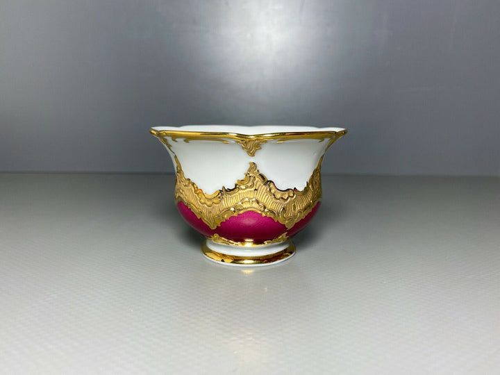 MEISSEN MOKKA GEDECK 2-TLG TASSE UT B-FORM WEINROT ROT BORDEAUX VIEL GOLD Nr.4