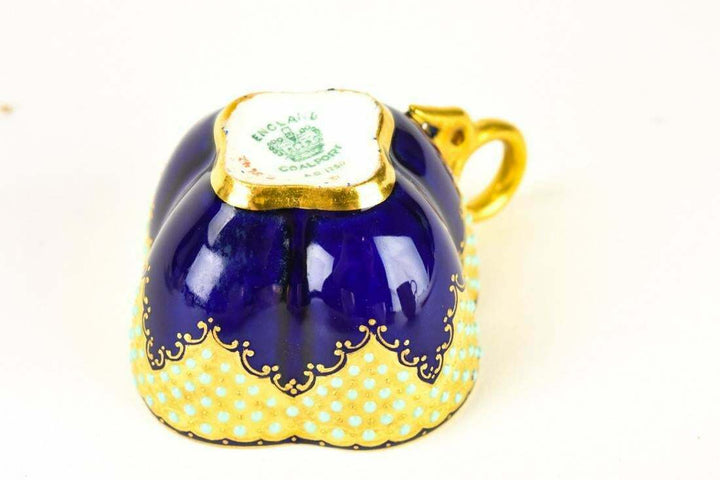 コールポート(Coalport)　ティーカップ＆ソーサー　ゴールド・ターコイズ