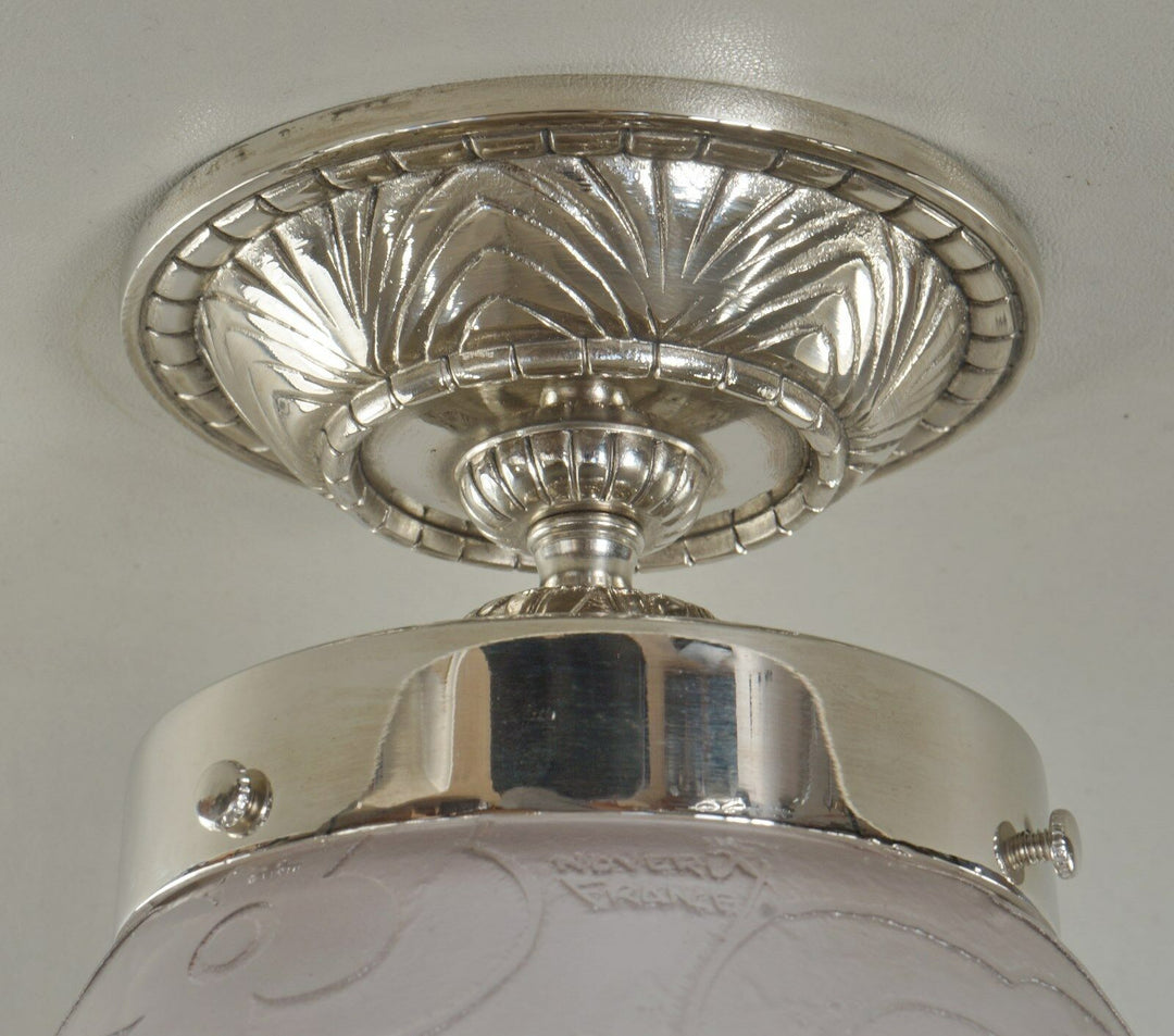 NOVERDY : FRENCH ART DECO CEILING LIGHT lamp pendant chandelier 1930 muller era