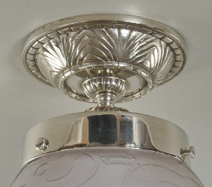 NOVERDY : FRENCH ART DECO CEILING LIGHT lamp pendant chandelier 1930 muller era