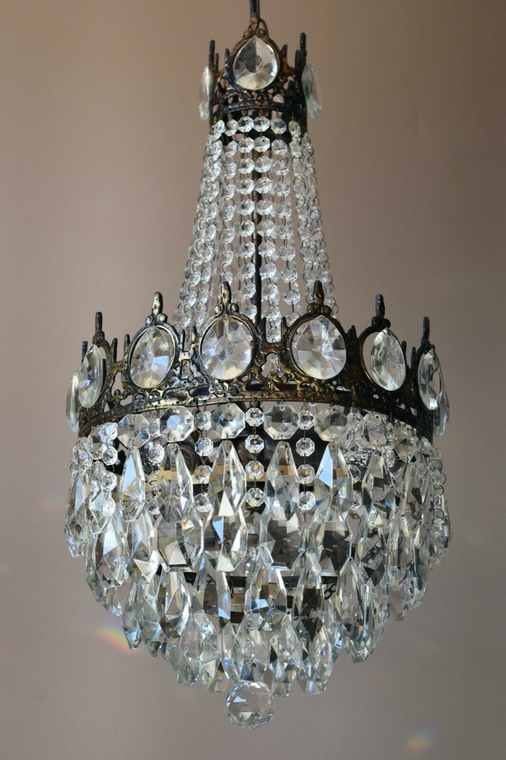 Oriental Vintage Crystal Chandelier, Home Antique Lighting, French Lighting lamp