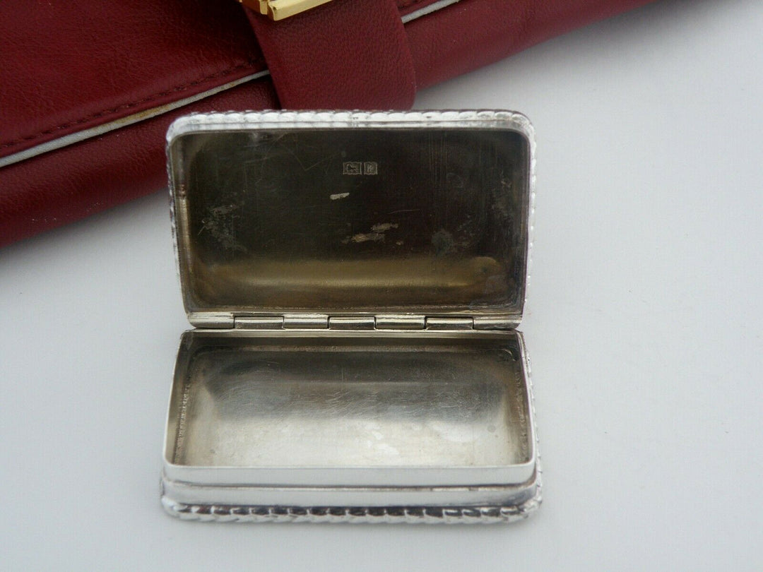 Antique English Sterling Silver Pill Box Monogramm Decor 1871