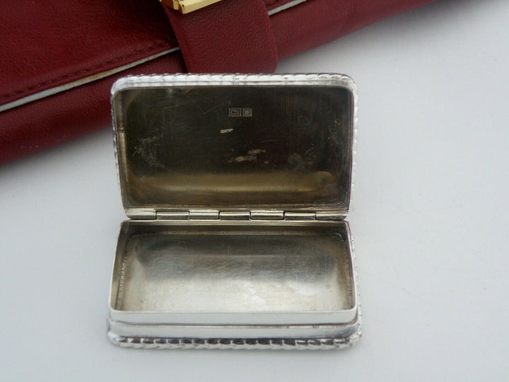 Antique English Sterling Silver Pill Box Monogramm Decor 1871