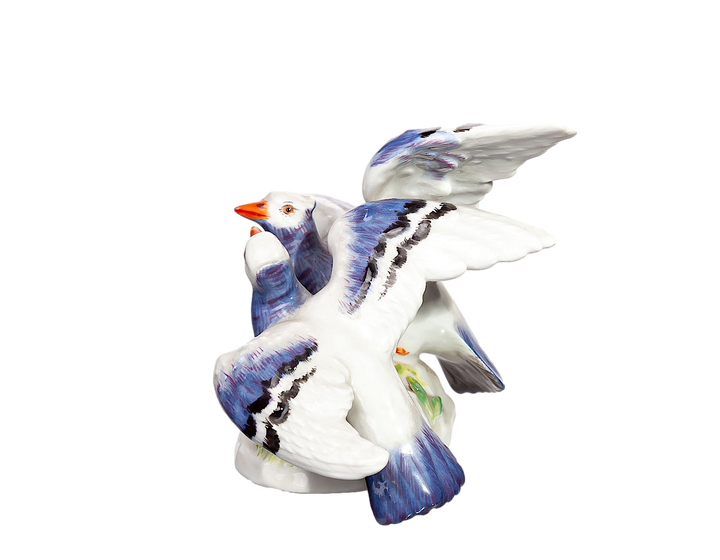 マイセン人形 動物シリーズ 鳩のペア  モデル番号O190x 1973年 9cm