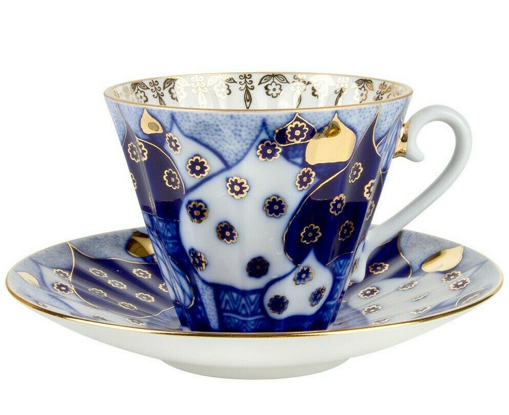 Chimes Teacup w/ Saucer by Imperial Porcelain Russian Lomonosov LFZ IFZ