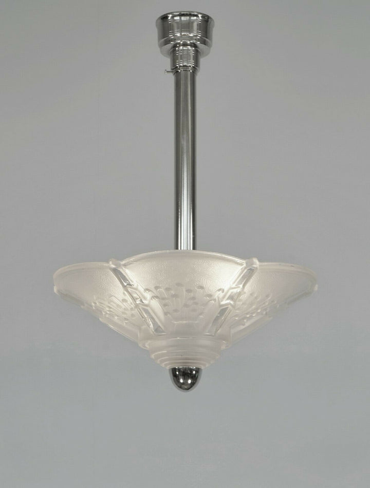 MULLER FRERES : FRENCH ART DECO CHANDELIER .... lustre pendant lamp 1930