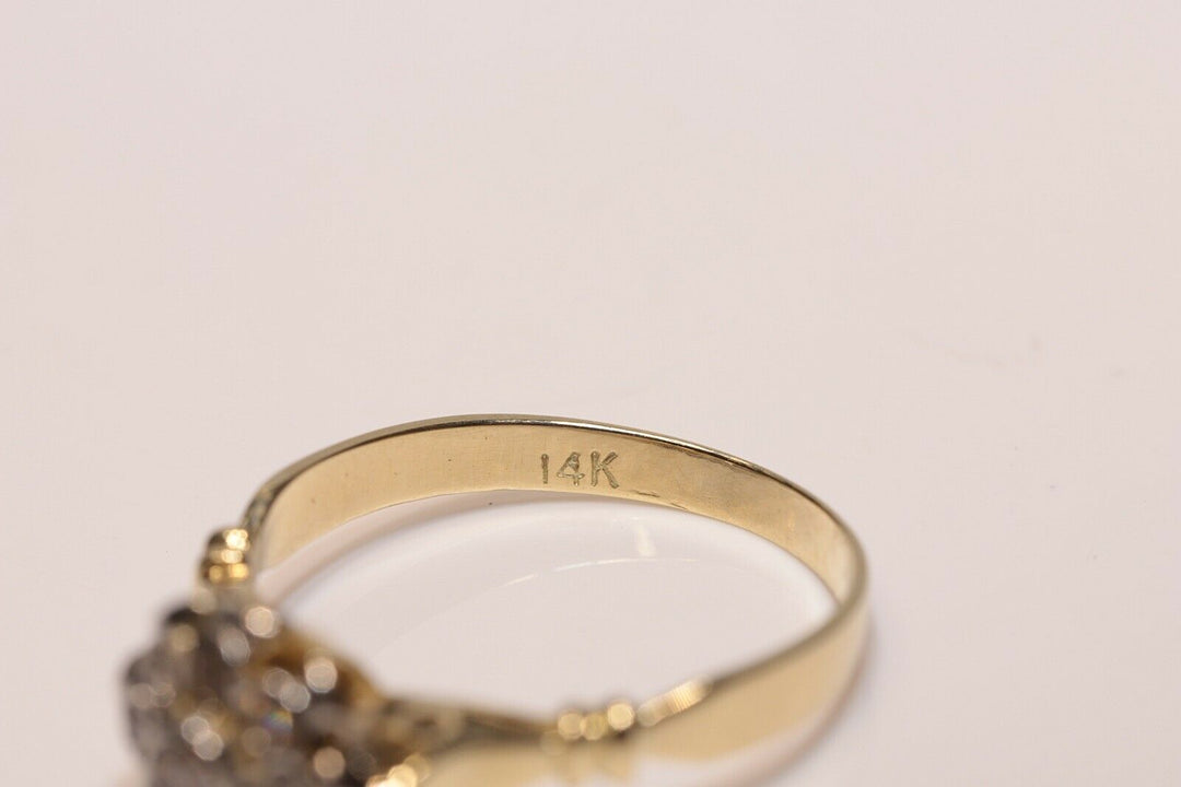 14K ナチュラルダイヤモンドのローズスタイルリング