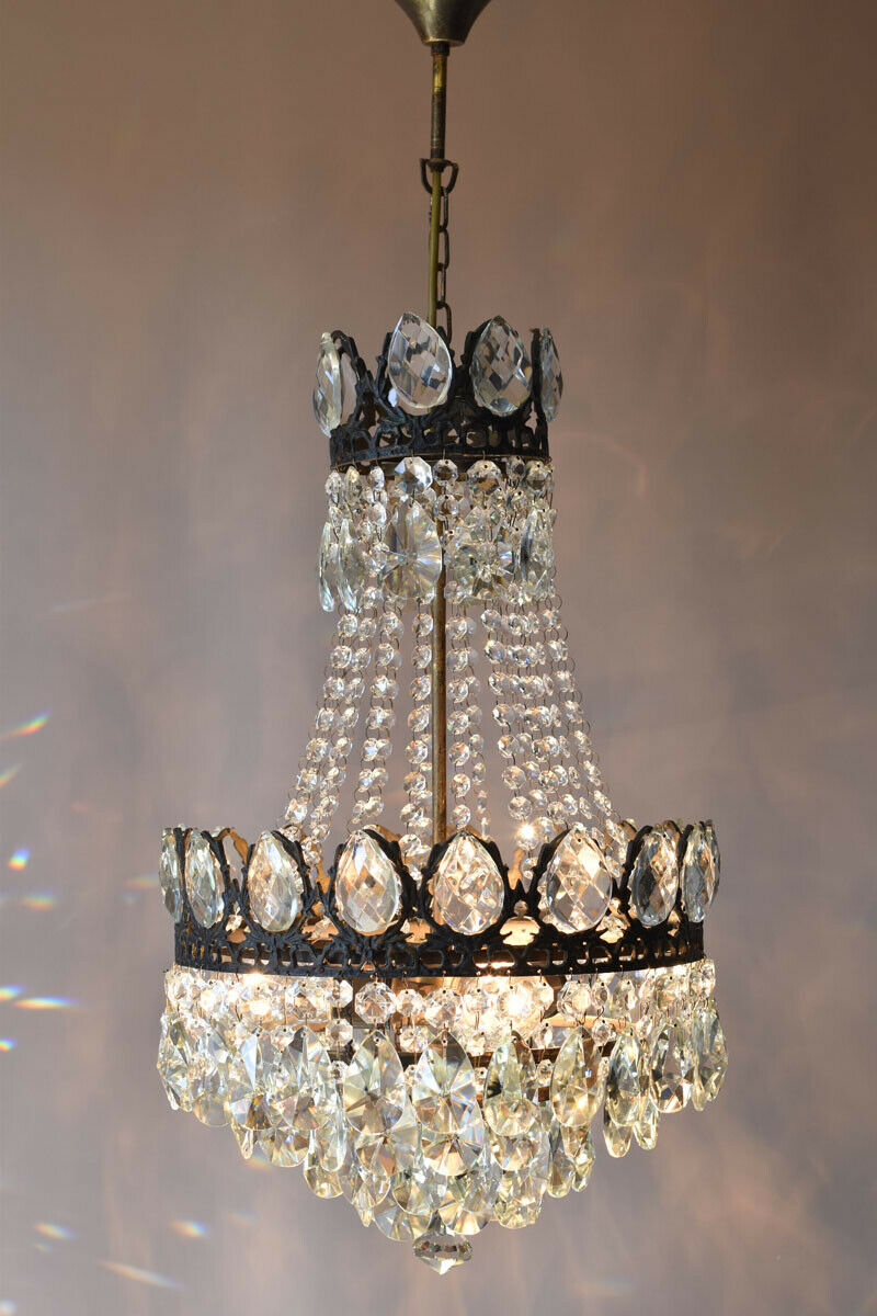 Easy Fit Antique / Vintage Crystal Chandelier, Empire Style Home Crystal Lamp