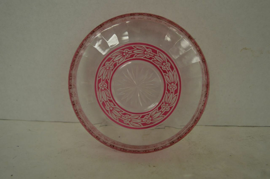 Vintage BACCARAT ART DECO Boîte en verre avec gravé fleurs- afficher le titre d'origine