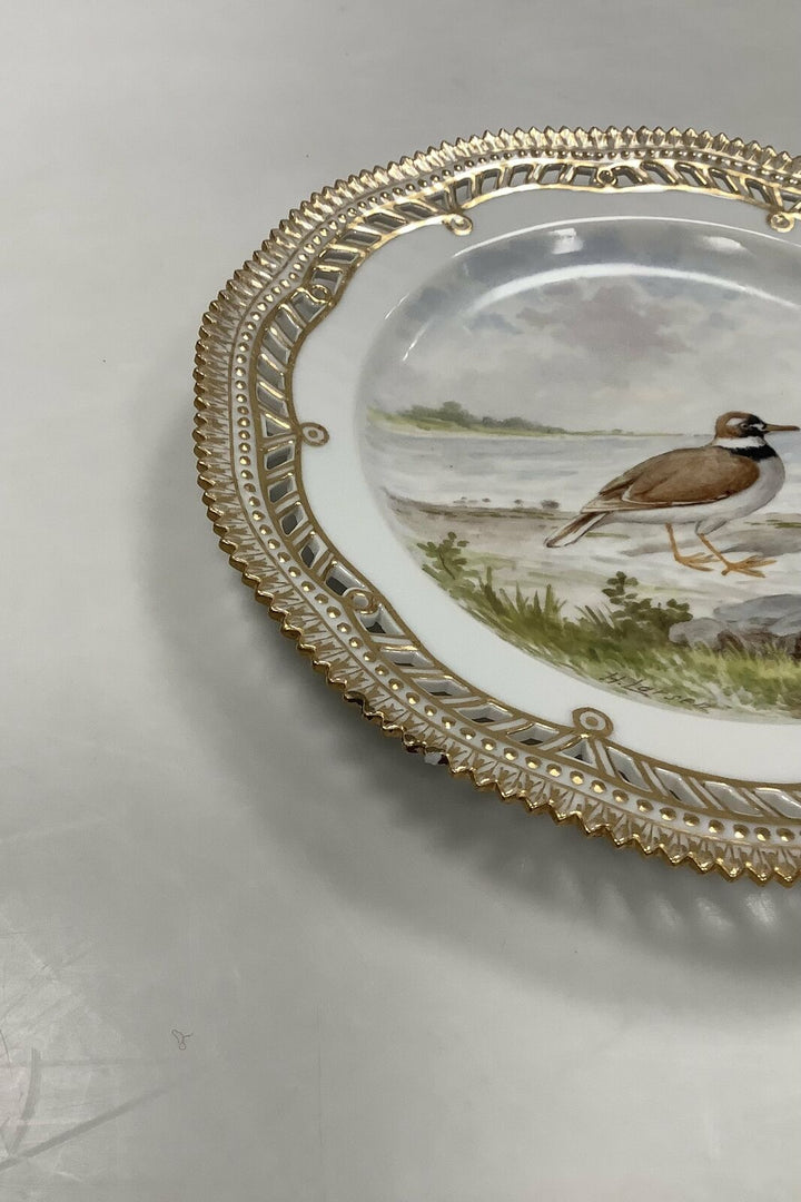 Royal Copenhagen Flora Danica Birds Lunch plate No 20/3554 with openwork edge.