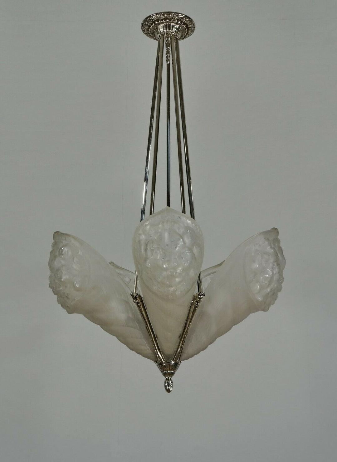 SCHNEIDER : LARGE FRENCH 1930 ART DECO CHANDELIER ....... lustre lamp muller era