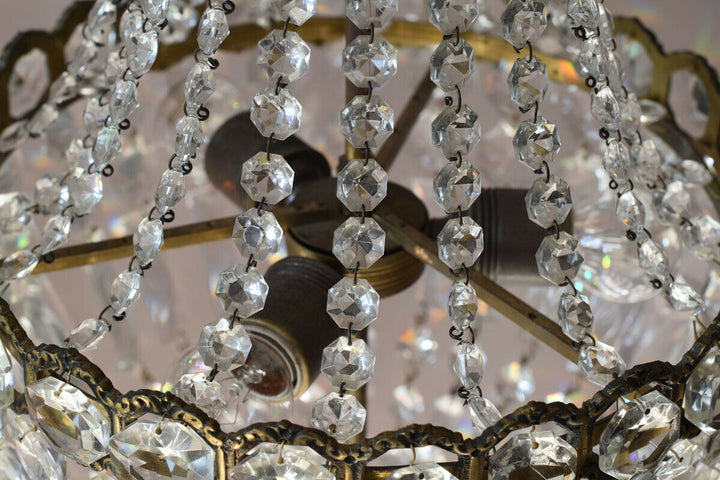 Purse Vintage Crystal Chandelier, Antique Lighting Empire Lamp Hollywood Light