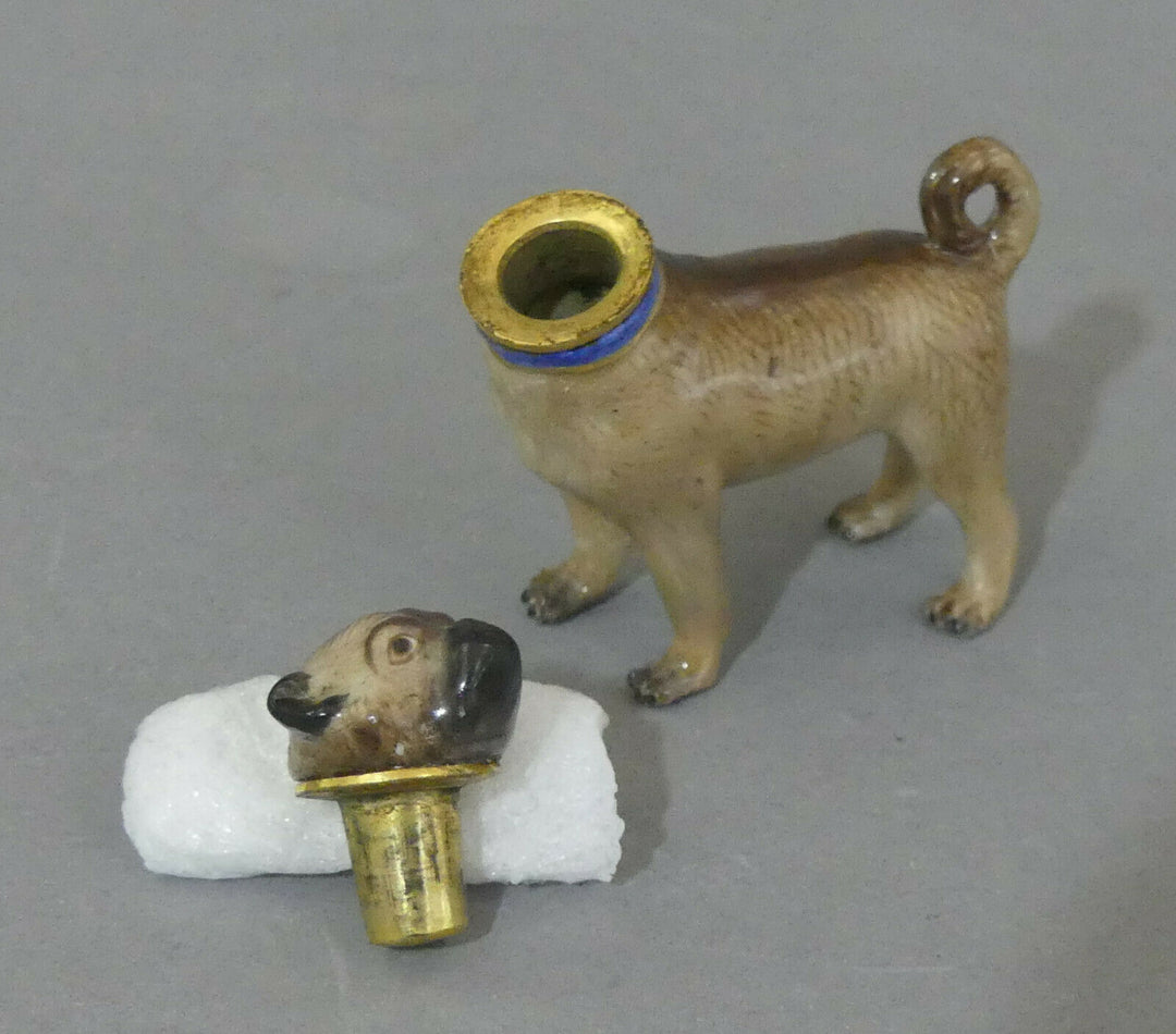⚔ Meissen Figur Parfümflakon Mops als Flakon seltenes Sammlerobjekt