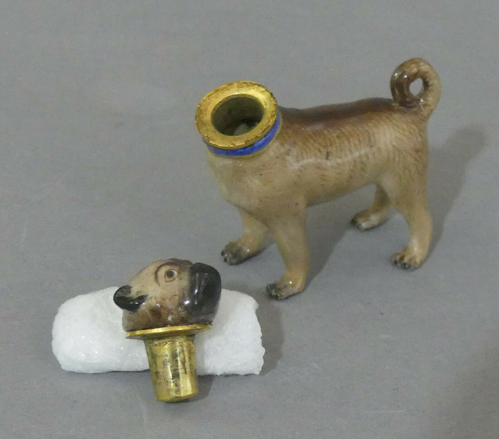 ⚔ Meissen Figur Parfümflakon Mops als Flakon seltenes Sammlerobjekt