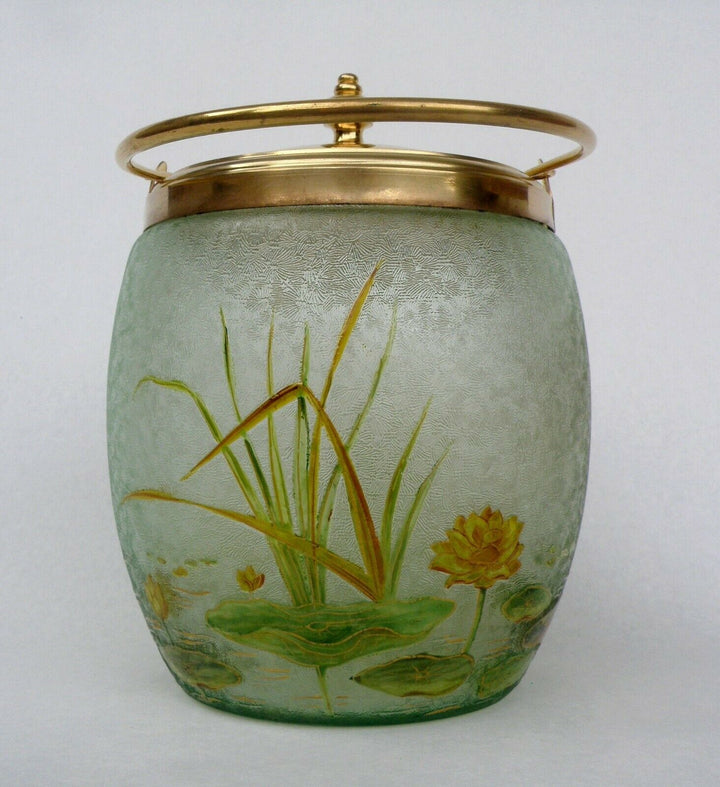 Baccarat ?Saint Louis ? Fabulous Art Nouveau Candy Box Acid Engraved Lilies