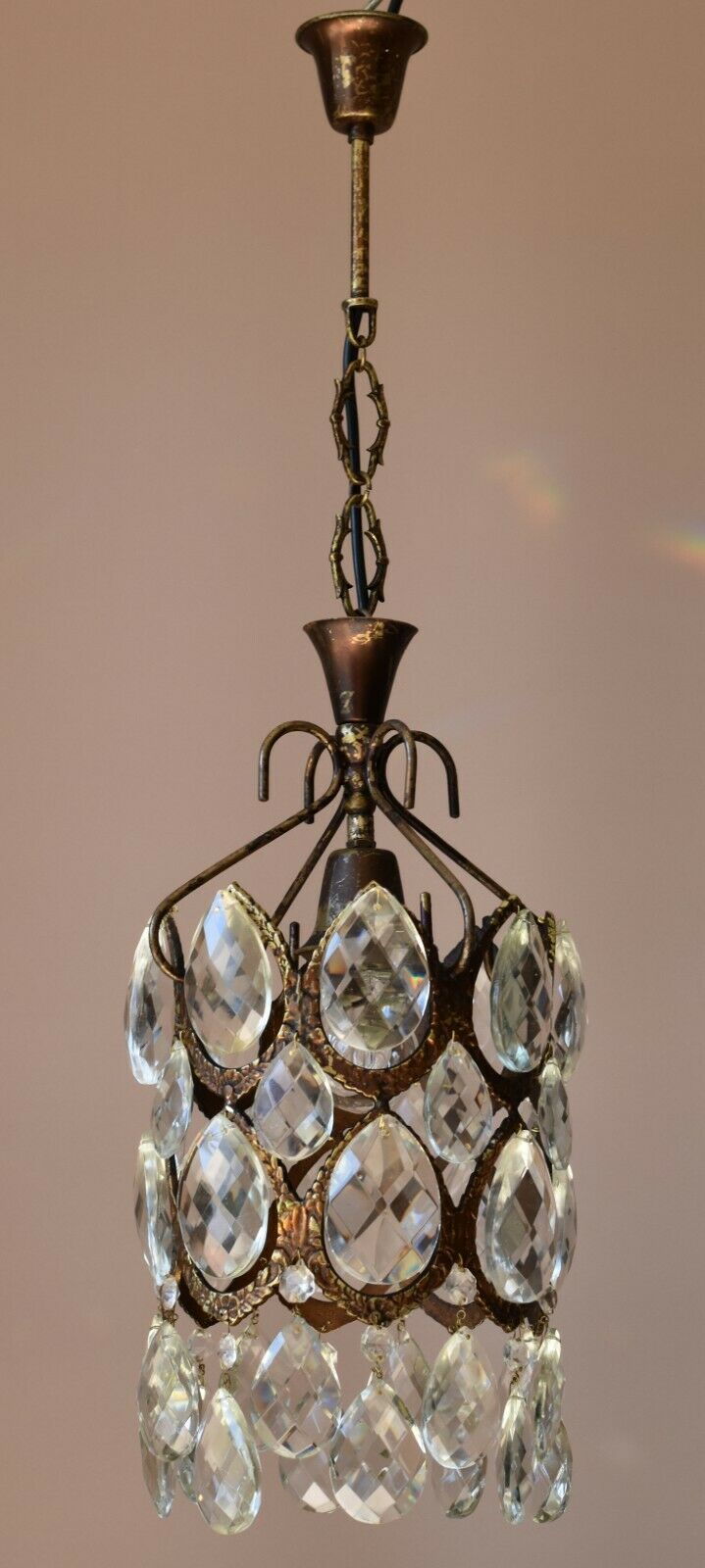 French Empire Lantern Vintage Crystal Chandelier, Lighting, Light Lamp Pendant