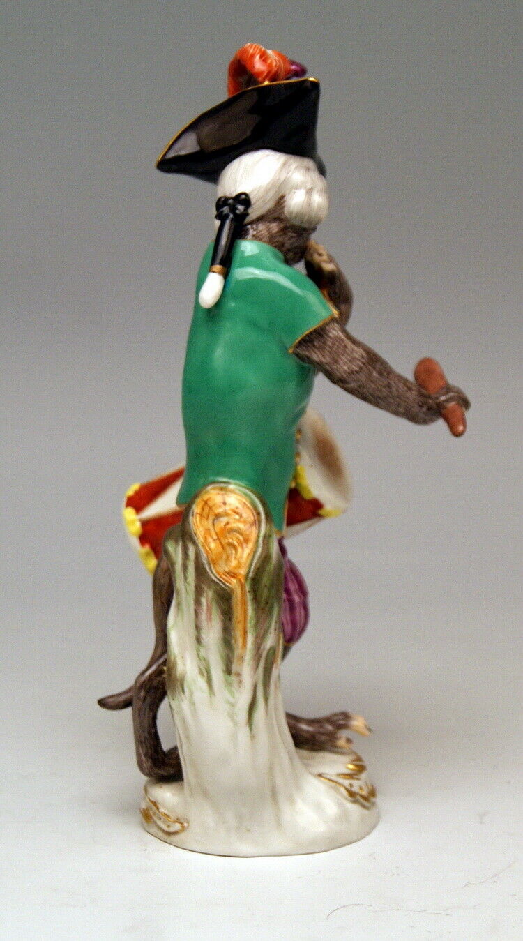 邁森 MEISSEN マイセン FIGUR AFFENKAPELLE TROMMLER MONKEY ORCHESTRA KÄNDLER NR:60015
