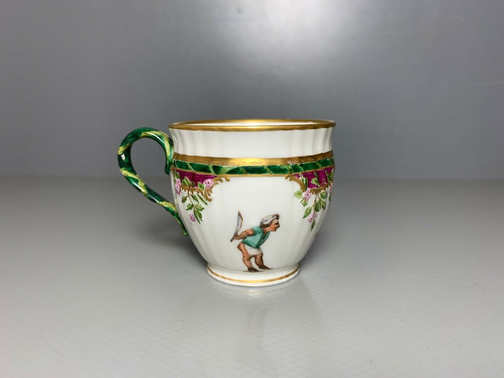 KPM BERLIN MOKKA GEDECK TASSE UT GÄRTNER KINDER PUTTEN ALLEGORIE? GOLD 2.WAHL