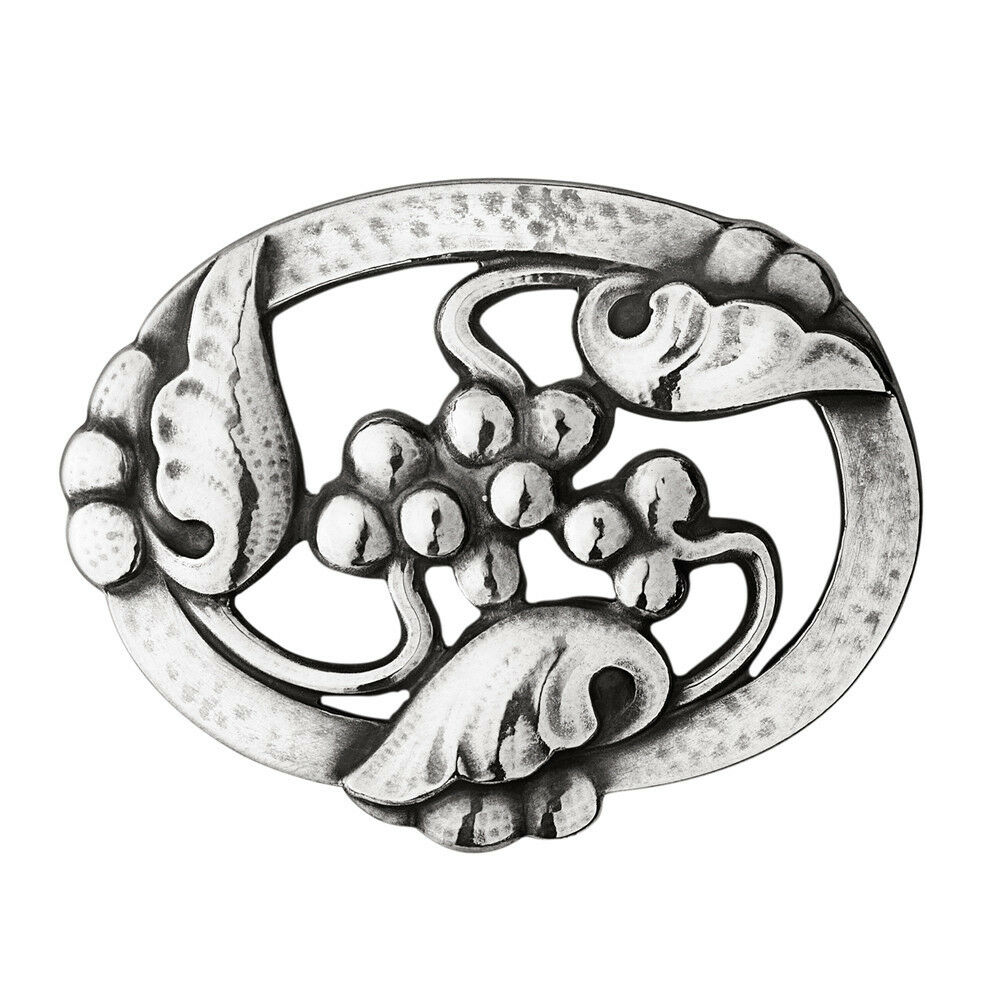 Georg Jensen Sterlng Silver Brooch #101 - MOONLIGHT GRAPES
