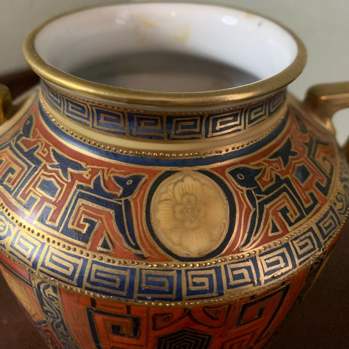 Antique Nippon Egypt Middle East Design Cleopatra Vase Urn Morimura Green Mark
