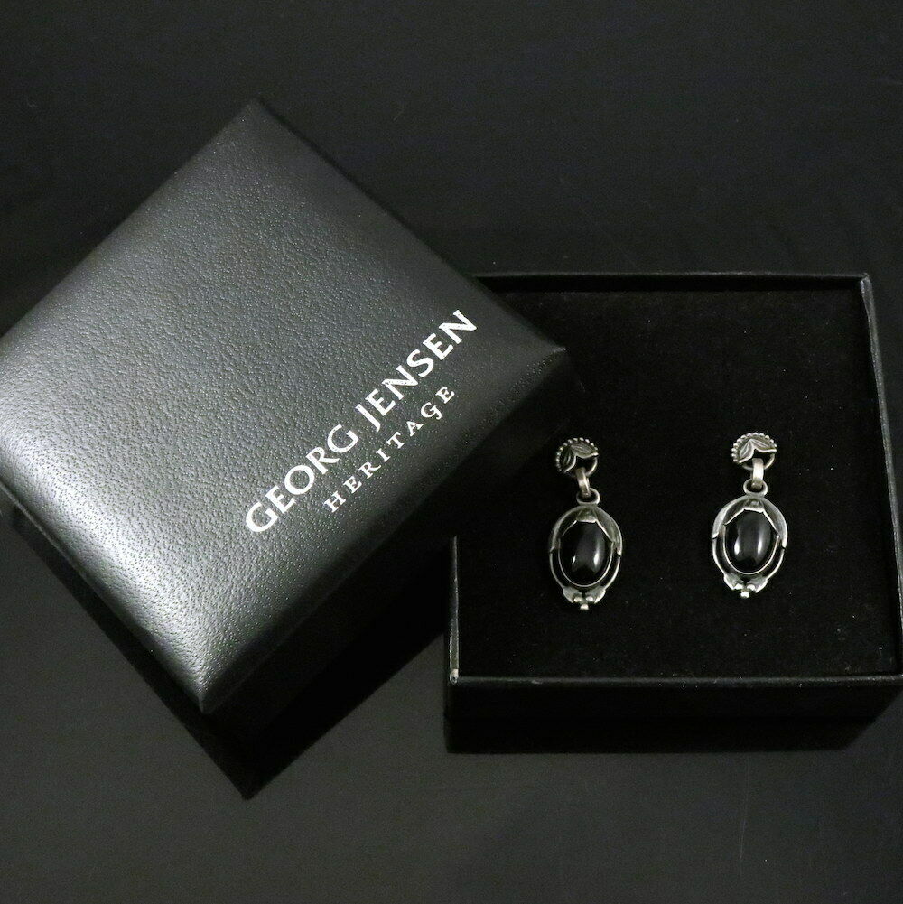ジョージジェンセン(Georg Jensen)　シルバーイヤリング　ブラックアゲート　2010年