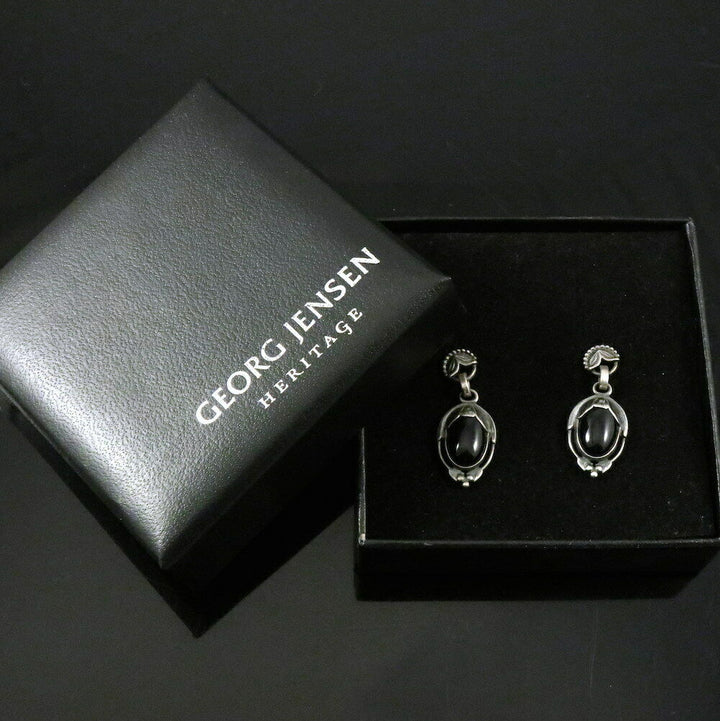ジョージジェンセン(Georg Jensen)　シルバーイヤリング　ブラックアゲート　2010年