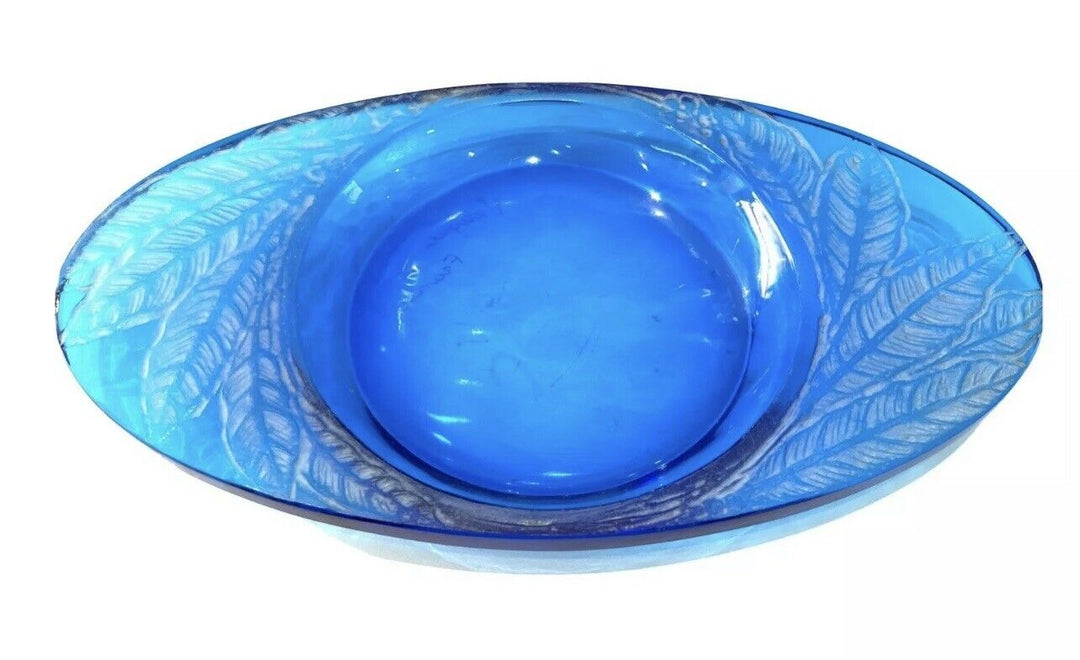 Cendrier Feuilles Bleu Électrique R.Lalique Astray Rene Lalique Blue Electric