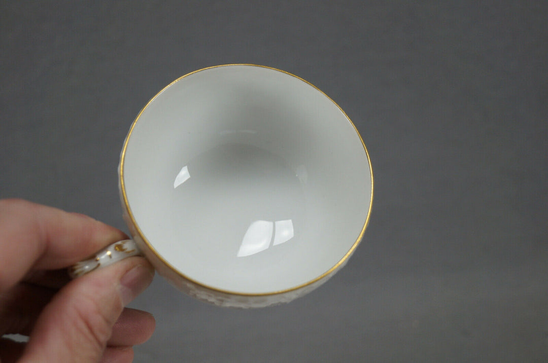 KPM Berlin Hand Painted Dresden Floral Butterfly & Gold Tea Cup & Saucer F