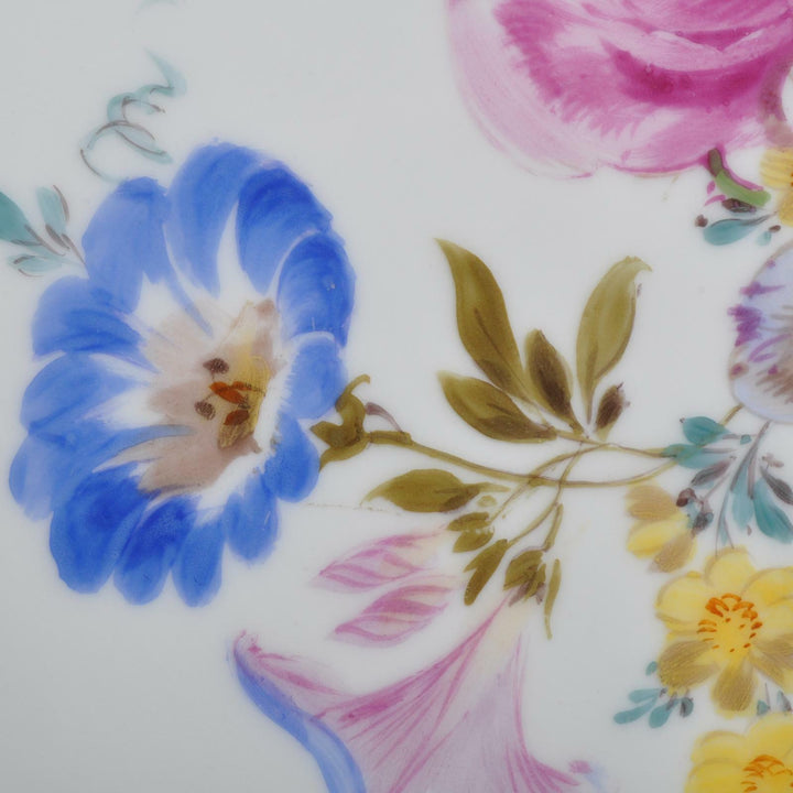 Meissen großer Wandteller, kobaltblau, Blumen Bukett, aufwändiger Goldrand, 1.W.
