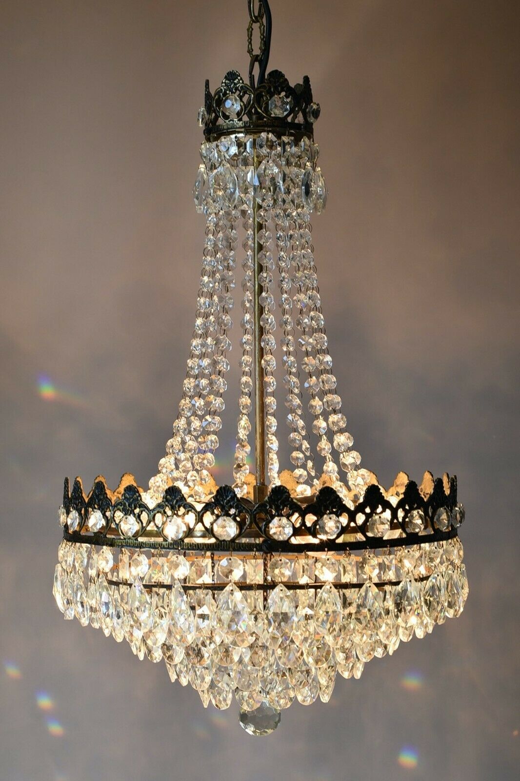 Empire Vintage Crystal Chandelier French Home & Living Lighting Pendants Lamps