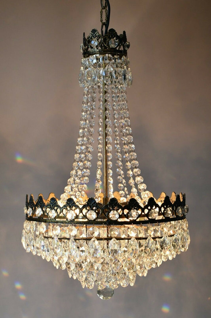 Empire Vintage Crystal Chandelier French Home & Living Lighting Pendants Lamps