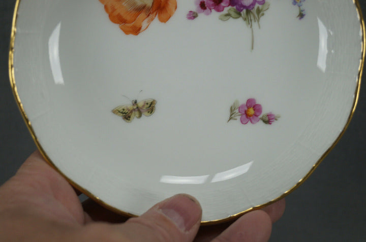 KPM Berlin Hand Painted Dresden Floral Butterfly & Gold Tea Cup & Saucer H