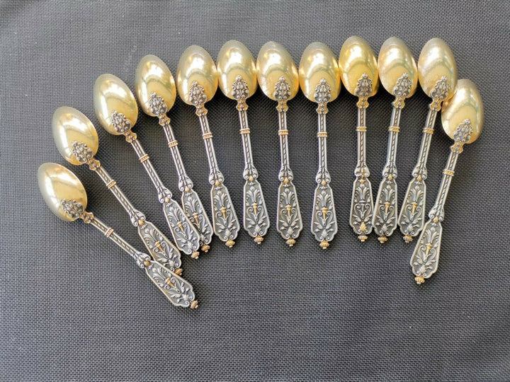 Puiforcat Solid Silver Vermeil Renaissance François 1er 12 Spoons The Desser