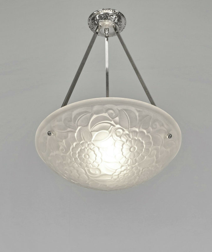 PRIMAFLORE : FRENCH ART DECO PENDANT CHANDELIER ...... 1930 lamp muller era 1925