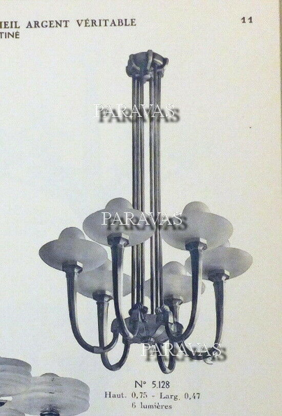 GM BORETTI : FRENCH 1930 ART DECO CHANDELIER . lamp muller degue daum era France