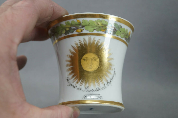 KPM Berlin Wars of Liberation Commemorative Empire Form Cup & Saucer C.1813-1814