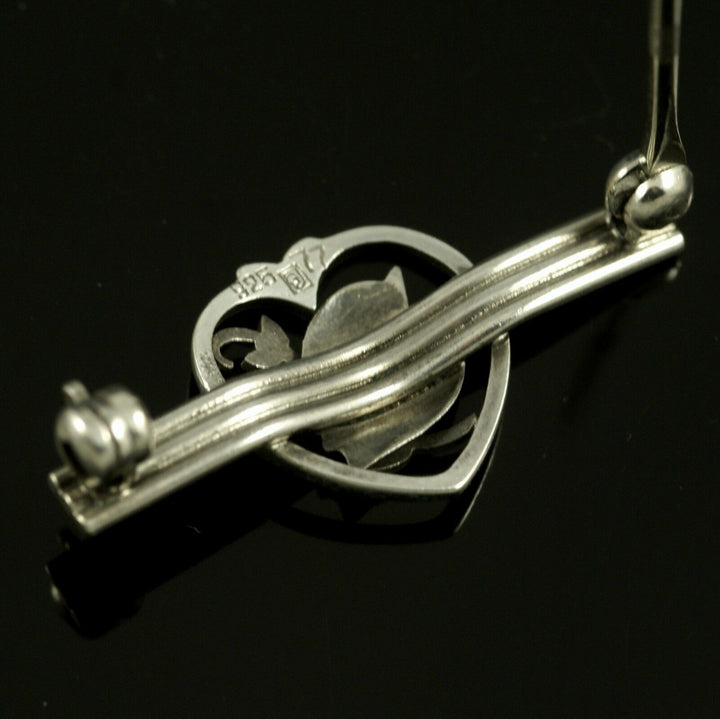Georg Jensen Sterling Silver Brooch #77 - Arno Malinowski. 1933-44 Hallmarks