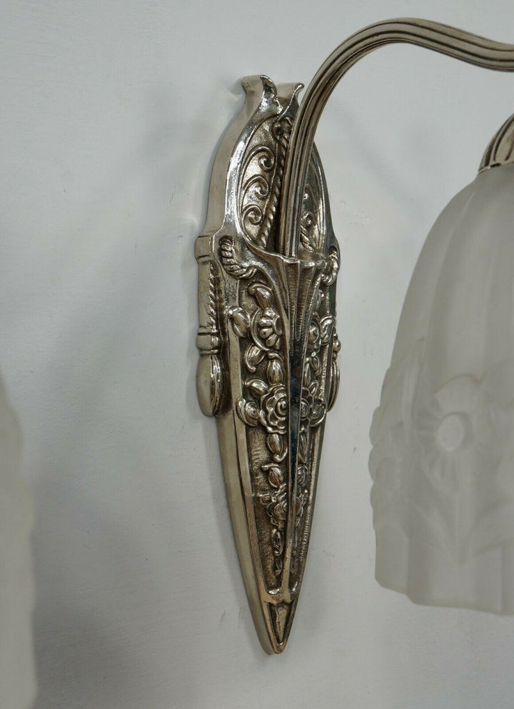 GILLES & DEGUÉ : pair of 1930 French art deco wall sconces ... muller era France