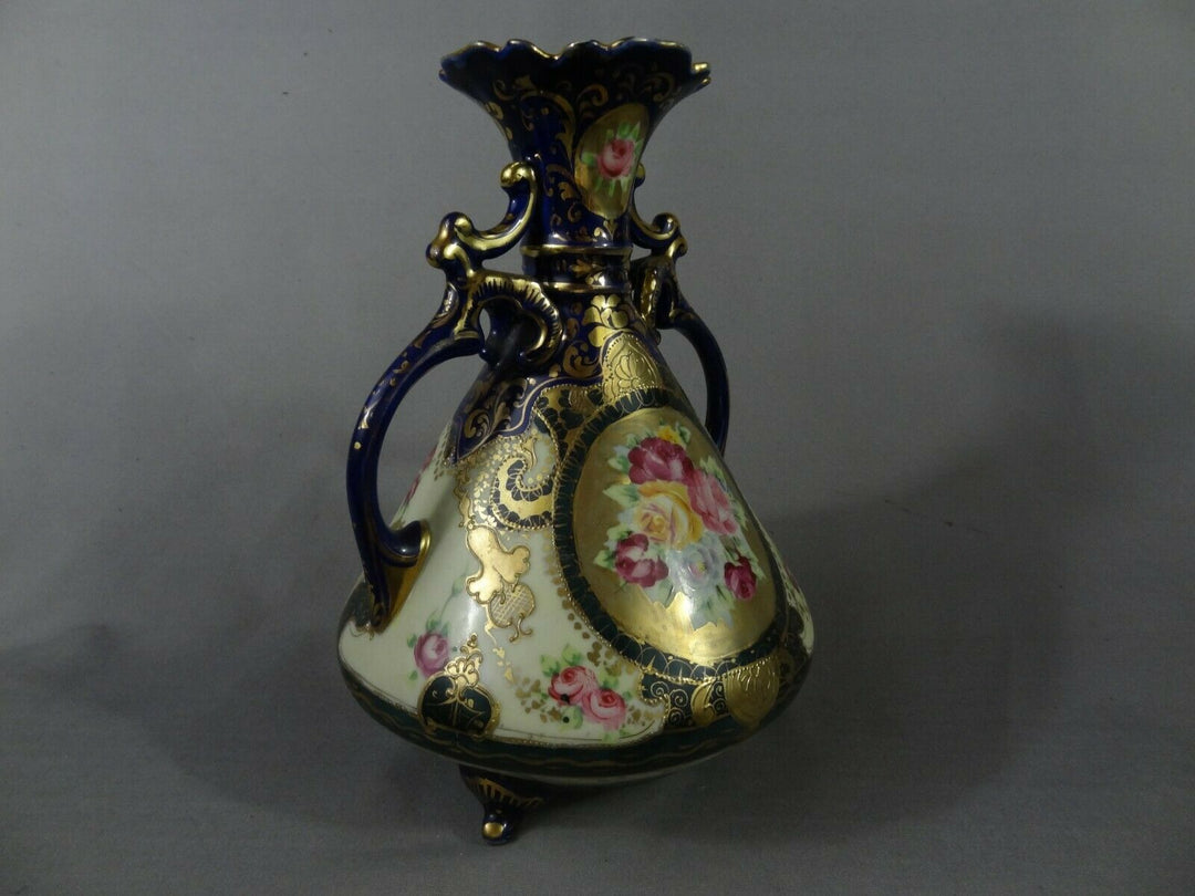 オールドノリタケ　花々が描かれたブルームの花瓶