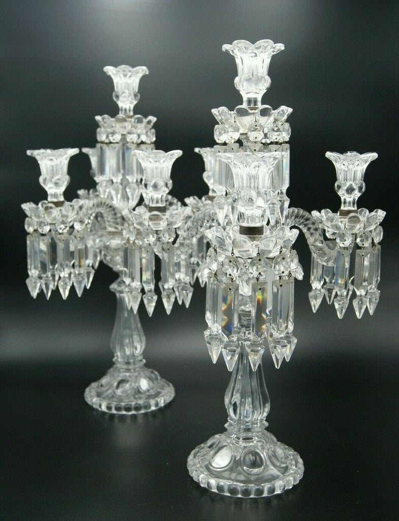 Baccarat (バカラ) メダリオン 4灯枝付き燭台 3本アーム 受け皿