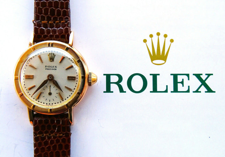 Rolex ♛ Precision 8823 Pink Gold 18C 750 Vintage Ledie's Luxury Watch 1950 Box