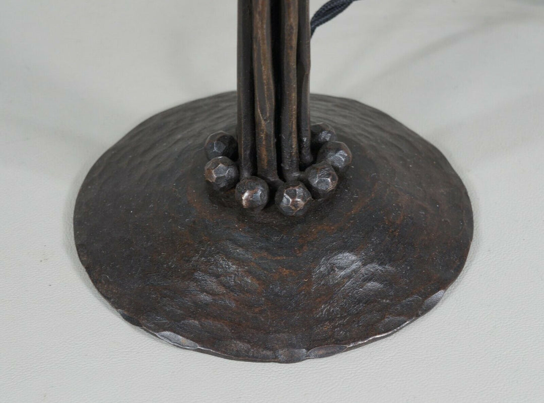 DAUM & VASSEUR : FRENCH 1925 1930 ART DECO LAMP wrought iron . muller era France