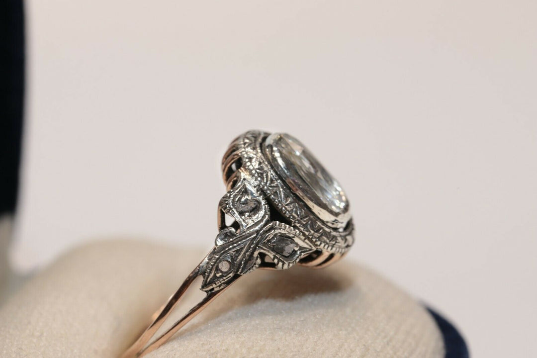 アンティーク オリジナル 8K ナチュラルローズカットダイヤモンドのリング