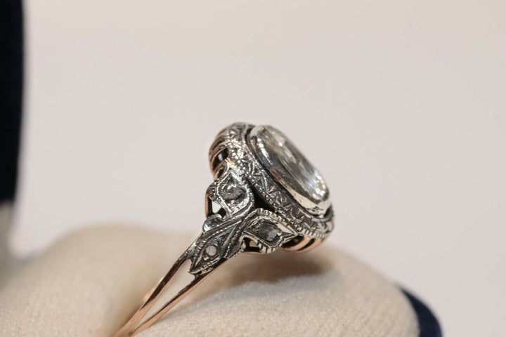 アンティーク オリジナル 8K ナチュラルローズカットダイヤモンドのリング